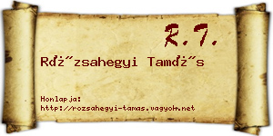 Rózsahegyi Tamás névjegykártya